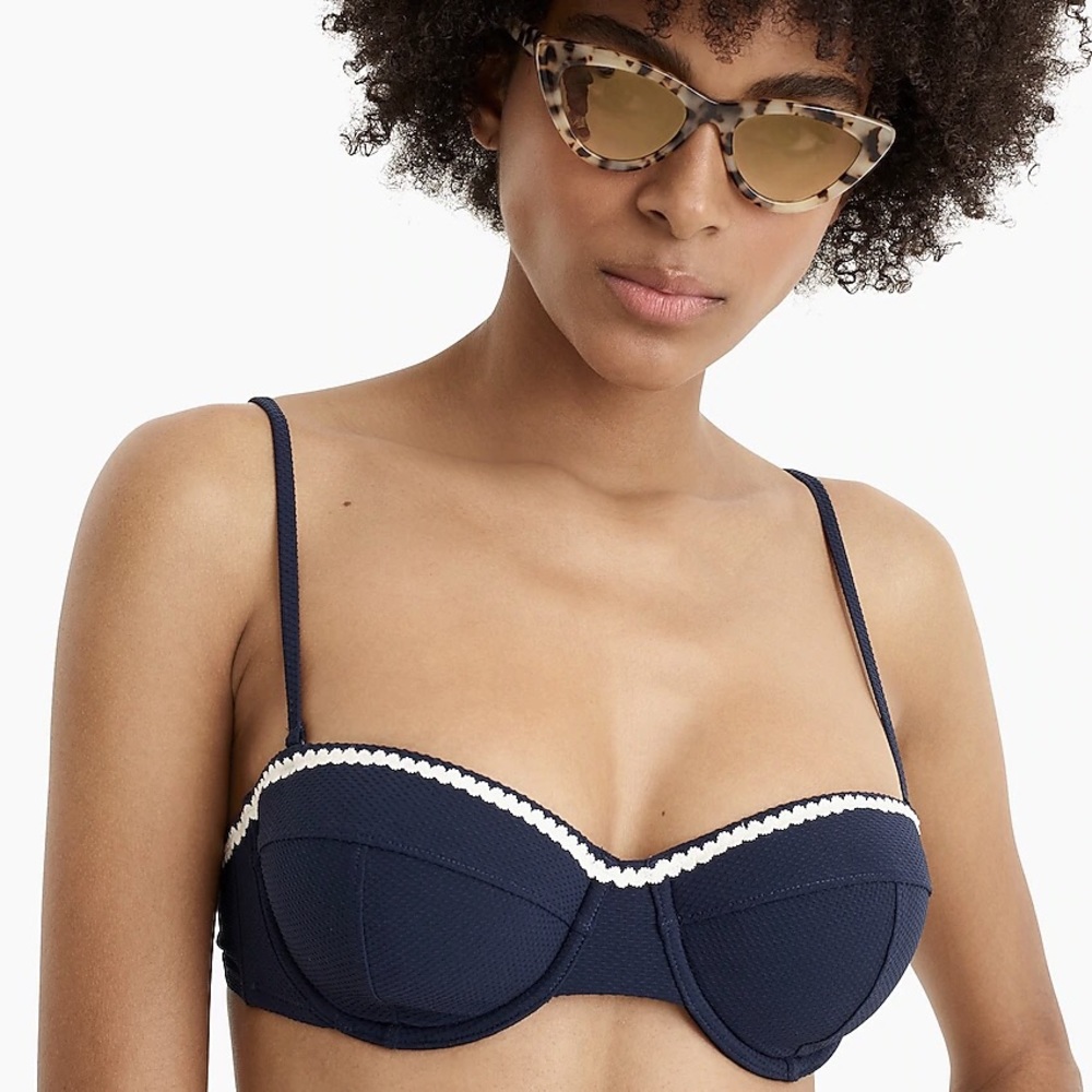 NWT Underwire Piqué nylon bikini top with rickrack - Picture 4 of 6